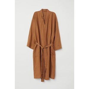 Burnt Orange Pure Linen Robe